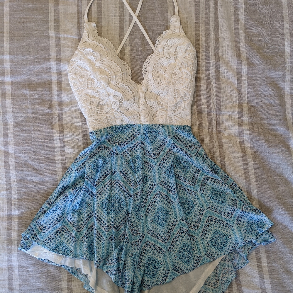 Crisscross back romper